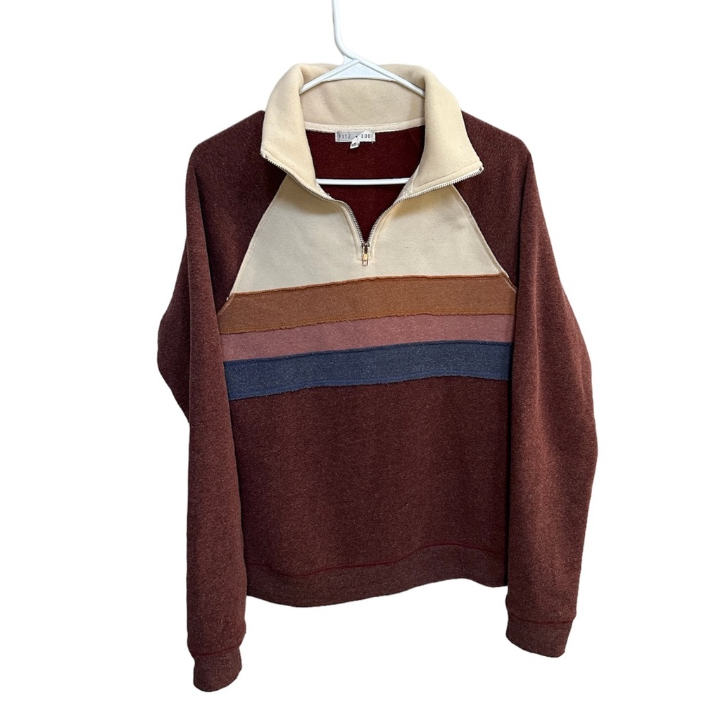 Pullover Sweater Striped Fall Retro Colors